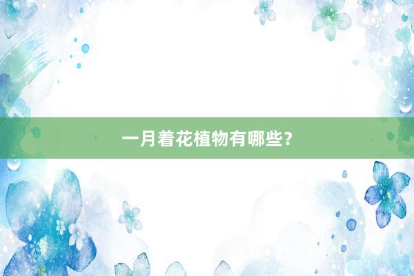 一月着花植物有哪些？